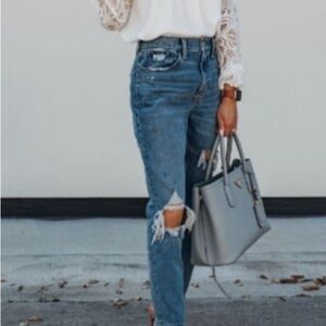 A stylish Blue Distressed Women Jeans